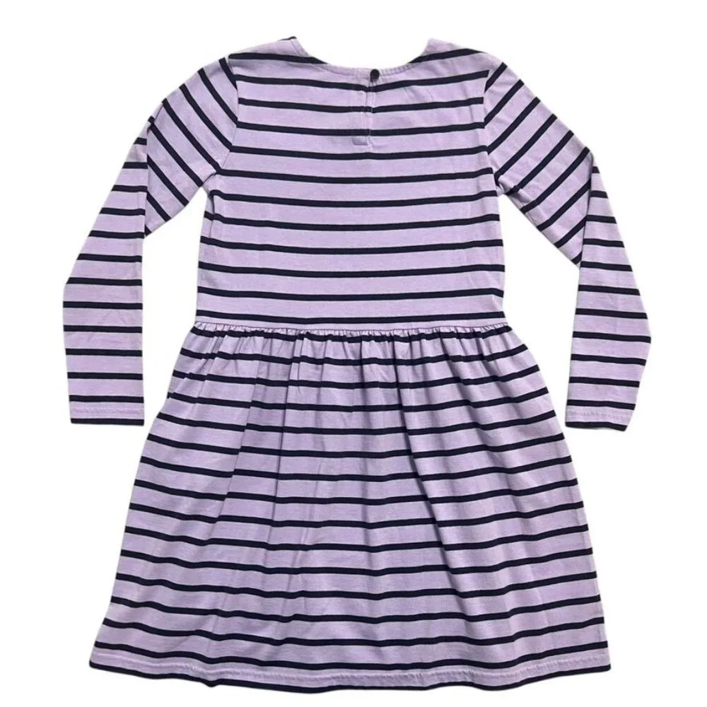 Primary 8-9Y Lavender & Navy Striped Dress